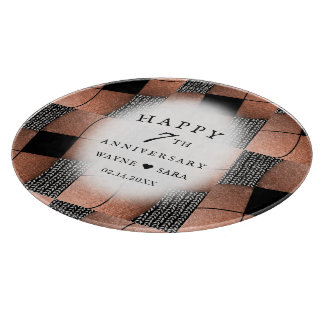 Modernes 7. Copper + Wolle-Jubiläum Schneidebrett