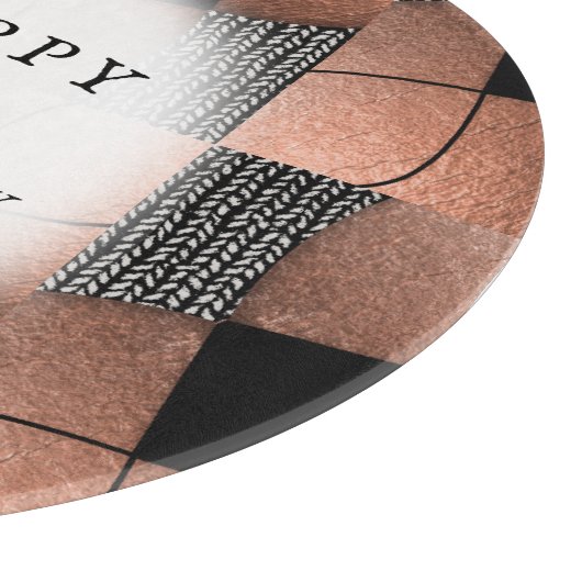 Modernes 7. Copper + Wolle-Jubiläum Schneidebrett (Ecke)