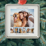 Modernes 7-Foto Collage Personalisiert Weihnachten Ornament Aus Metall<br><div class="desc">Moderne 7 Foto Collage personalisierte Weihnachtsmetallschmuck. Ersetzen Sie die Fotos durch Ihre eigenen und personalisieren Sie den Text. Leicht zu erledigen von der Produktseite. Ein großes Foto und sechs kleine Fotos am Boden. Einfach schwarzer Text oben und unten.</div>