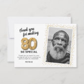 Modernes 80. ErwachsenenBirthday-Foto Dankeskarte (Vorderseite)
