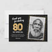 Modernes 80. ErwachsenenBirthday-Foto Dankeskarte (Vorderseite)