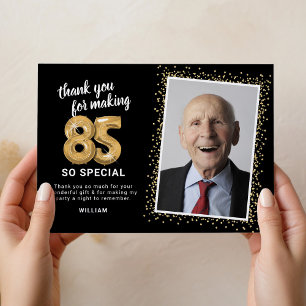 Modernes 85. Erwachsenenalter Geburtstag Foto Dankeskarte