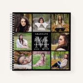 Modernes 8 Foto Collage Abschluss GuestBook Notizblock (Vorderseite)