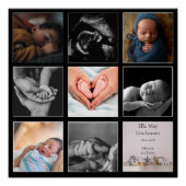 Modernes 8-Foto Collage Black Frames Poster (Vorderseite)