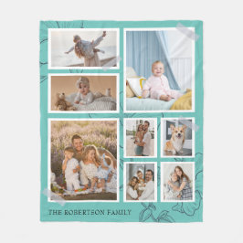 Modernes 8-Foto Collage Family Fleece Blanket