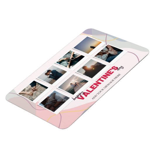 Modernes 8 Foto Collage Valentine's Geschenk Magnet (Linke Seite)