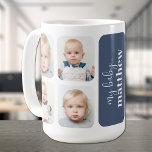 Modernes 8 Foto Kaffeetasse<br><div class="desc">Ihre Lieblings-8-Fotos und Ihre Personalisierung auf blau (oder irgendeine Farbe, ) schaffen diese Tasse für sich selbst,  den Muttertag,  den Tag des Vaters oder jeden besondere Anlass.</div>