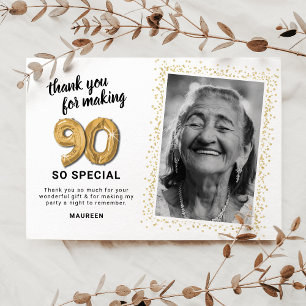 Modernes 90. ErwachsenenBirthday-Foto Dankeskarte