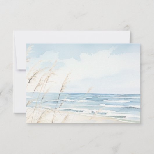 Modernes Abendessen am Strand RSVP Karte (Rückseite)