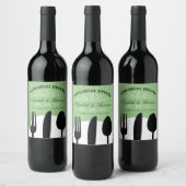 Modernes Abendessen in der Black Cutlery Probe Weinetikett (Flaschen)