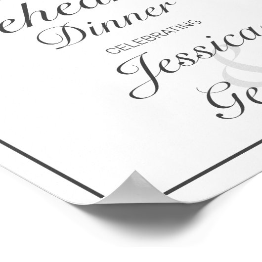 Modernes Abendessen mit Minimalistischer Probe Beg Poster (Ecke)