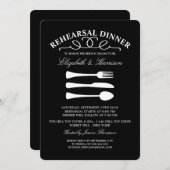 Modernes Abendessen mit weißer Probe Einladung (Vorne/Hinten)