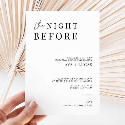 Modernes Abendessen vor der Probe Einladung