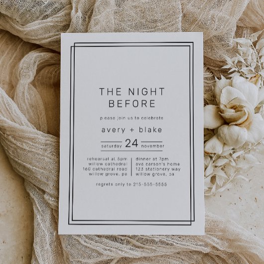 Modernes Abendessen vor der Probe Einladung