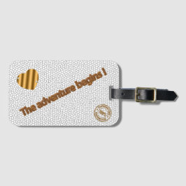 Modernes Abenteuer aus festgefahrenem Glas Gepäckanhänger