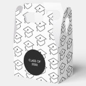 Modernes Abschluss 2020 Schwarz-Weiß-Muster Geschenkschachtel (Geöffnet)