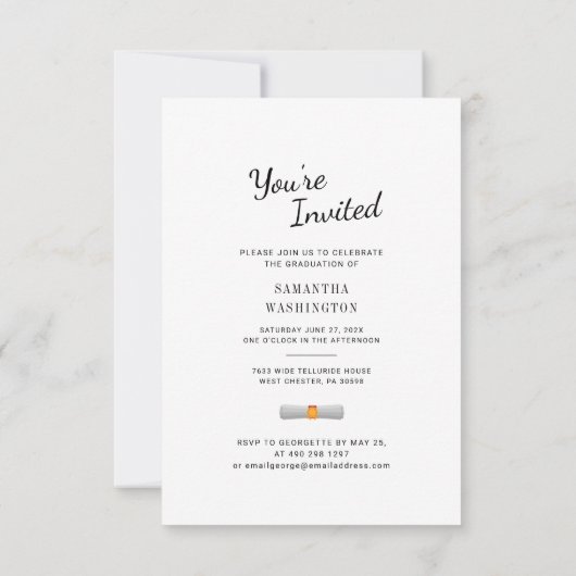 Modernes Abschluss 2025 Foto Party Einladung (Rückseite)