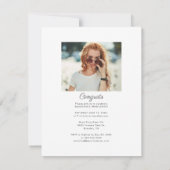 Modernes Abschluss 2025 Foto Party Einladung (Rückseite)