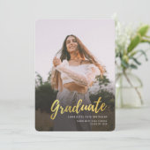 Modernes Abschluss 2025 Script-Foto Ankündigung (Stehend Vorderseite)