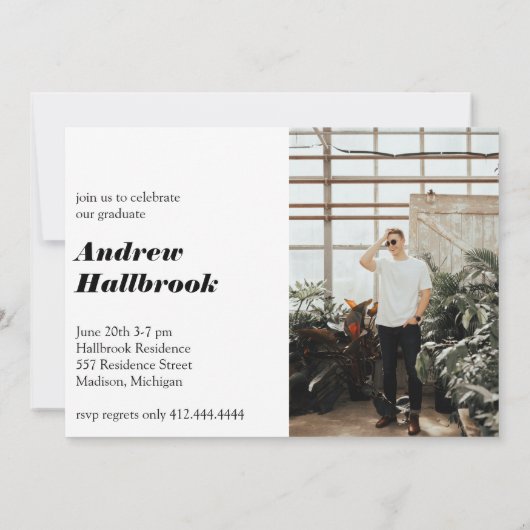 Modernes Abschluss Ankündigung Grad Party (Rückseite)