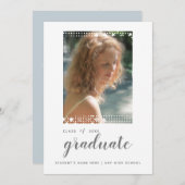 Modernes Abschluss bearbeitbares Foto Einladung (Vorne/Hinten)