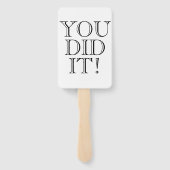 Modernes Abschluss Celebration Gold Foto White Fächer (Rückseite)