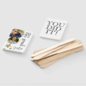 Modernes Abschluss Celebration Gold Foto White Fächer (Non-assembled)