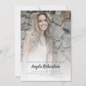 Modernes Abschluss Charcoskripttypografie-Foto Ankündigung (Vorderseite)