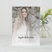 Modernes Abschluss Charcoskripttypografie-Foto Ankündigung (Stehend Vorderseite)