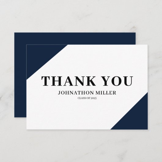 Modernes Abschluss Flat Danke Karte (Vorne/Hinten)
