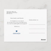 Modernes Abschluss Foto-Absolvent danke Postcar Postkarte (Rückseite)