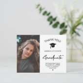 Modernes Abschluss Foto-Absolvent danke Postcar Postkarte (Stehend Vorderseite)