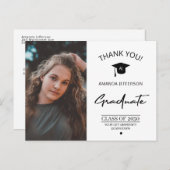 Modernes Abschluss Foto-Absolvent danke Postcar Postkarte (Vorne/Hinten)