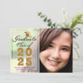 Modernes Abschluss Foto Black Gold Script 2025 Ankündigung (Stehend Vorderseite)