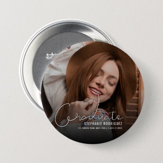 Modernes Abschluss Foto Button (Vorne & Hinten)