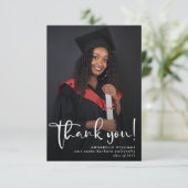 Modernes Abschluss Foto Dankeskarte (Stehend Vorderseite)