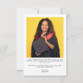 Modernes Abschluss Foto Dankeskarte (Rückseite)