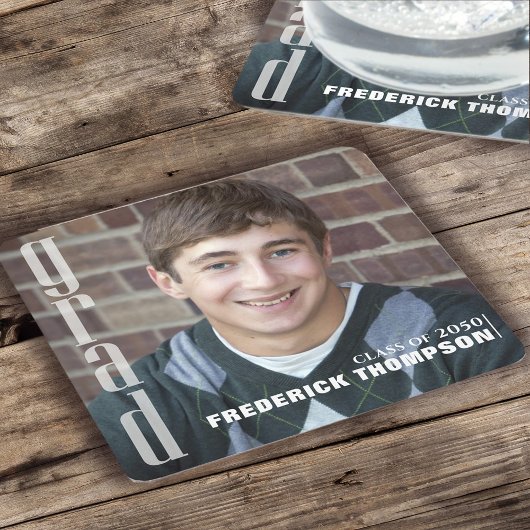 Modernes Abschluss Foto Einfach Minimalistisch Rechteckiger Pappuntersetzer