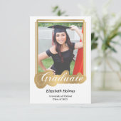 Modernes Abschluss Foto Einladung (Stehend Vorderseite)