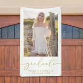 Modernes Abschluss Foto Elegantes Gold Script Banner