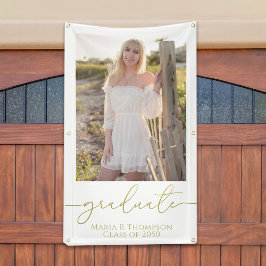 Modernes Abschluss Foto Elegantes Gold Script Banner