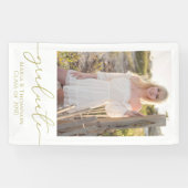Modernes Abschluss Foto Elegantes Gold Script Banner (Horizontal)