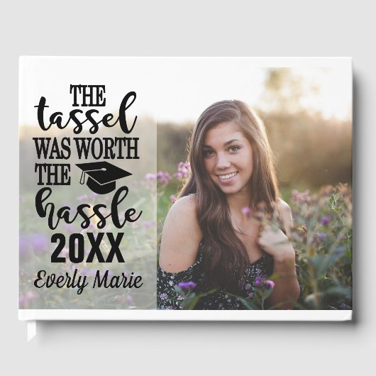 Modernes Abschluss Foto Gästebuch (Vorderseite)