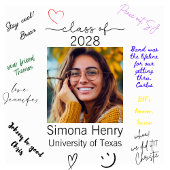 Modernes Abschluss Foto Guest Signature Poster