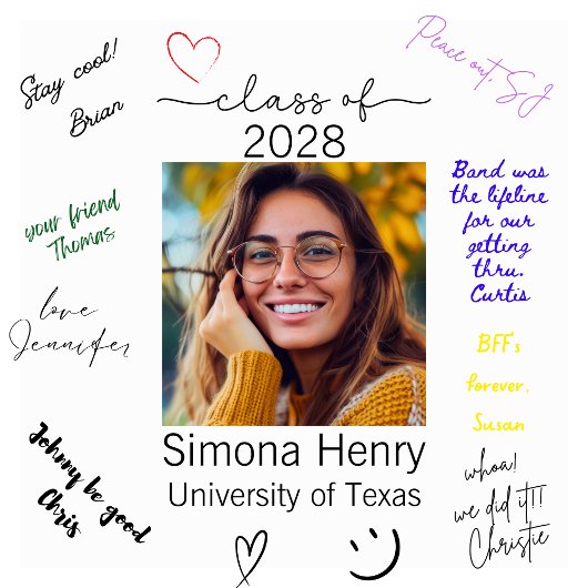 Modernes Abschluss Foto Guest Signature Poster