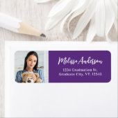 Modernes Abschluss Foto Lila Rücksendeadresse (Insitu)