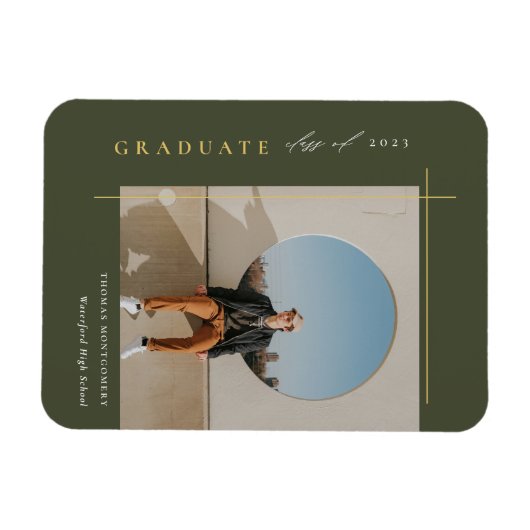 Modernes Abschluss Foto Magnet (Horizontal)