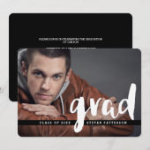 Modernes Abschluss Foto Party| Bekanntgabe Einladung (Vorne/Hinten)