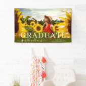 Modernes Abschluss Foto Sonnenblumen Ankündigung Banner (Insitu)