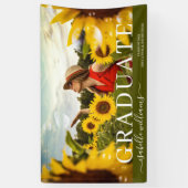 Modernes Abschluss Foto Sonnenblumen Ankündigung Banner (Vertikal)